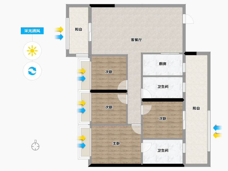 四川省-成都市-明城购物中心-110.81-户型库-采光通风