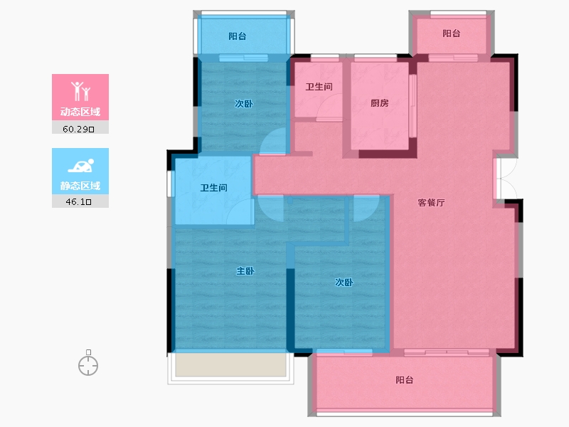 安徽省-亳州市-九铭云府-94.88-户型库-动静分区