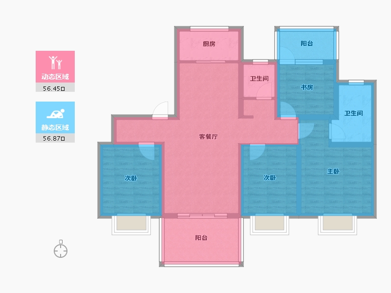 江苏省-镇江市-远洋香奈城三区-100.01-户型库-动静分区