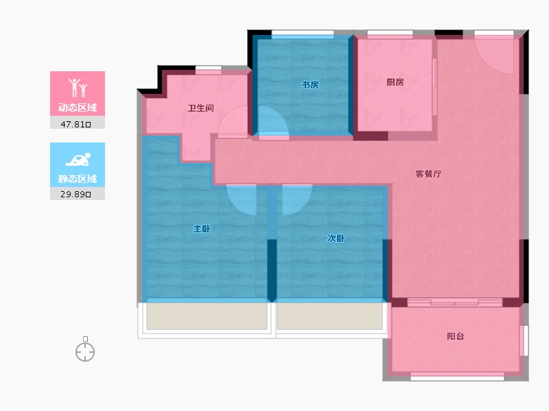 江苏省-苏州市-国展和昌芳草庭-68.80-户型库-动静分区