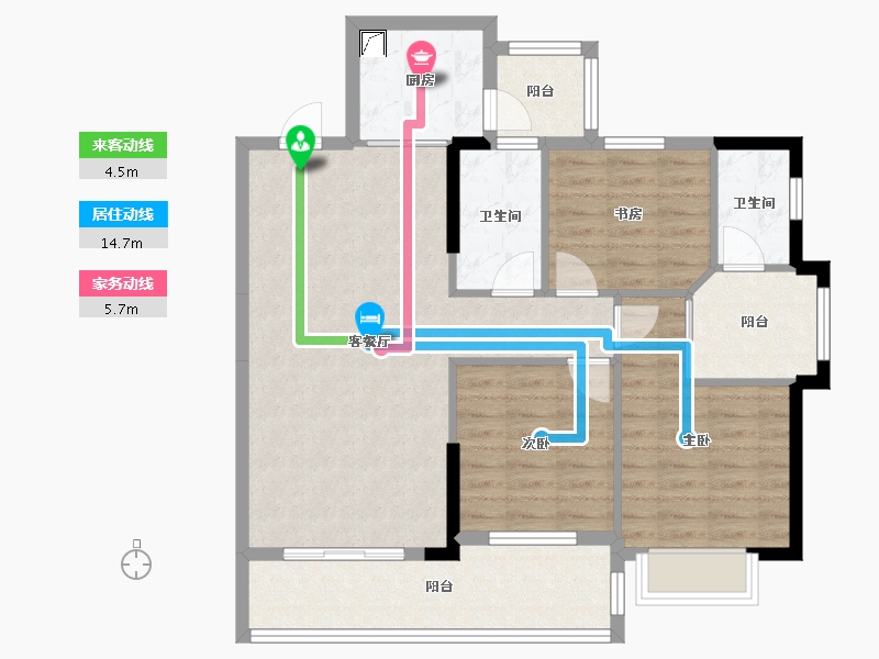 广西壮族自治区-南宁市-龙腾小区-84.80-户型库-动静线