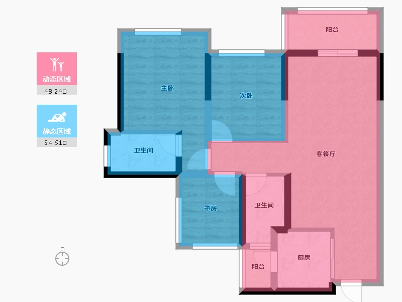 四川省-成都市-天府玖龙郡-72.73-户型库-动静分区