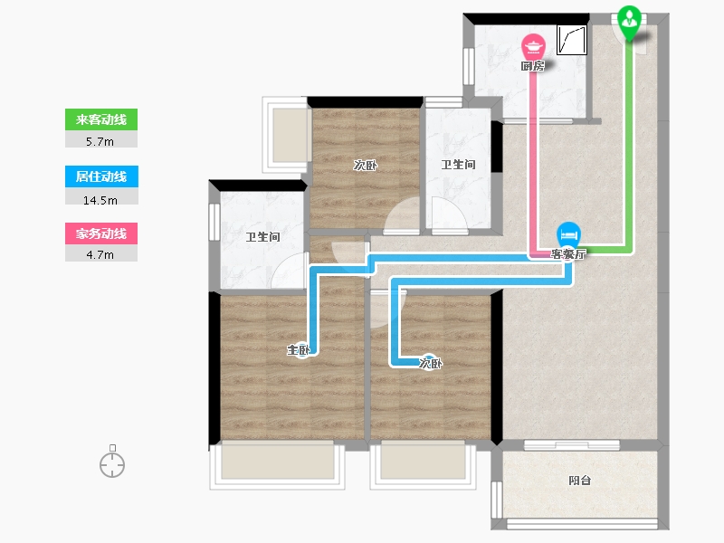 广东省-东莞市-金众柏悦公馆-72.91-户型库-动静线