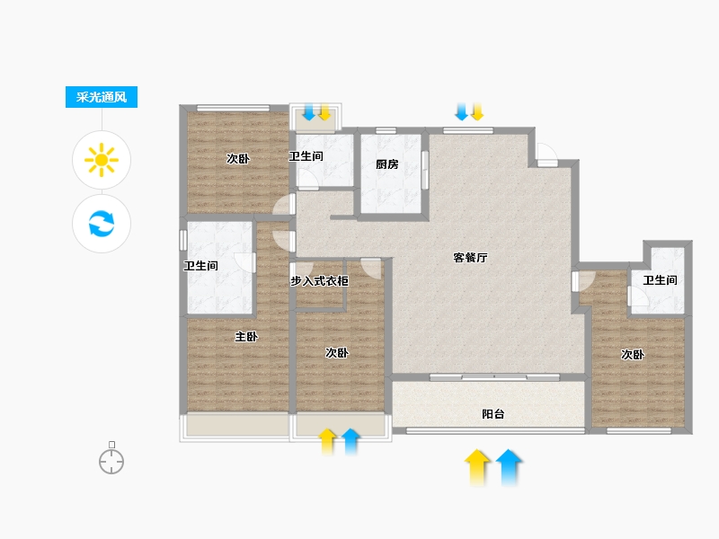 浙江省-舟山市-绿城凌波秋月-150.40-户型库-采光通风