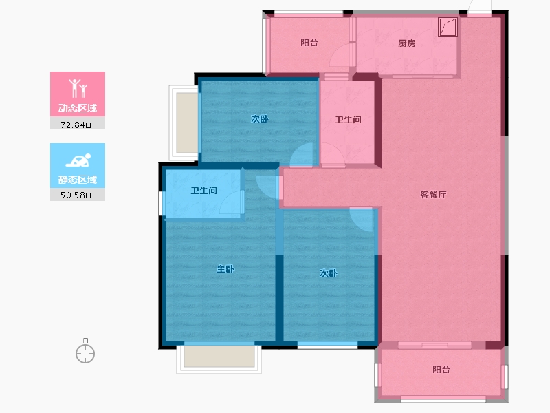 云南省-红河哈尼族彝族自治州-弥勒印象-120.00-户型库-动静分区