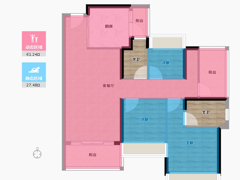 广东省-河源市-河源雅居乐美的源著-87.73-户型库-动静分区