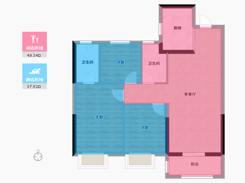 浙江省-嘉兴市-龙光·玫台花苑-78.20-户型库-动静分区