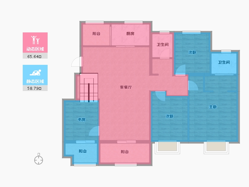 安徽省-合肥市-万科文一未来之光-111.83-户型库-动静分区