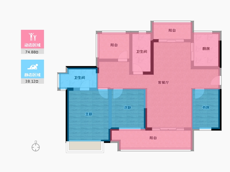 广东省-韶关市-保利大都会-100.09-户型库-动静分区