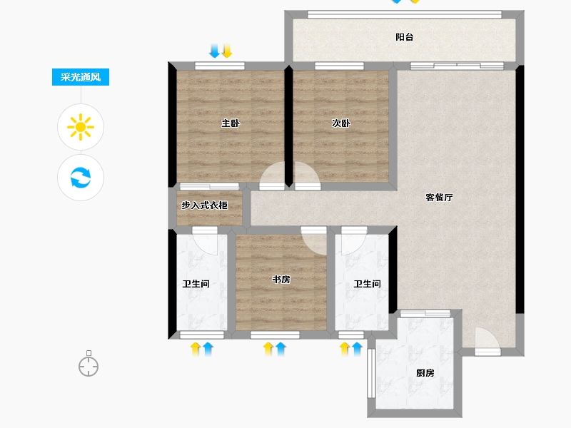 江西省-南昌市-洪大合悦滨江-93.15-户型库-采光通风