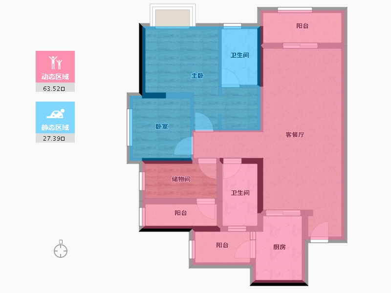 广东省-佛山市-朝安金茂悦-79.22-户型库-动静分区