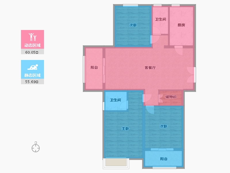 江苏省-盐城市-冠城华府-104.00-户型库-动静分区