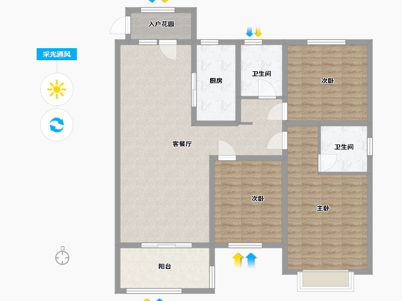 山东省-聊城市-星光·城市广场-125.00-户型库-采光通风