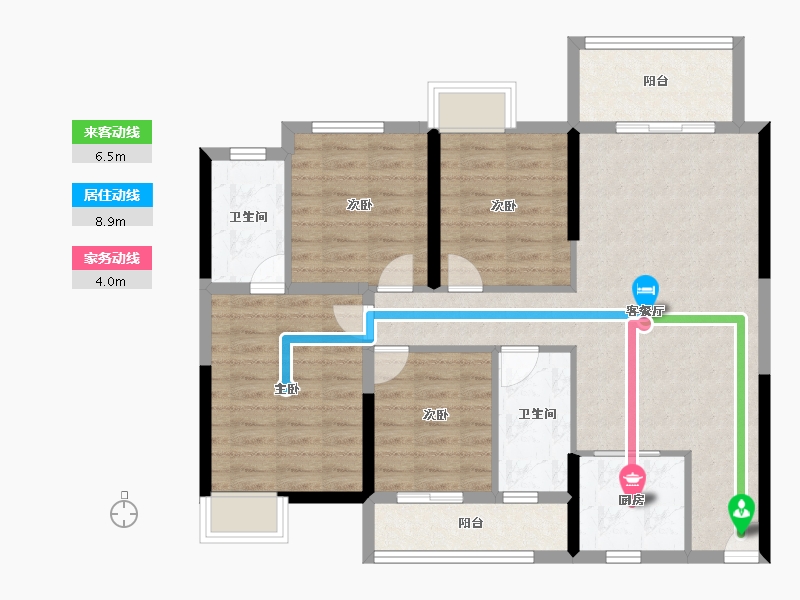 福建省-泉州市-百信御江帝景-94.49-户型库-动静线