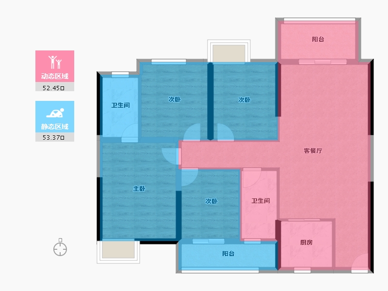 福建省-泉州市-百信御江帝景-94.49-户型库-动静分区