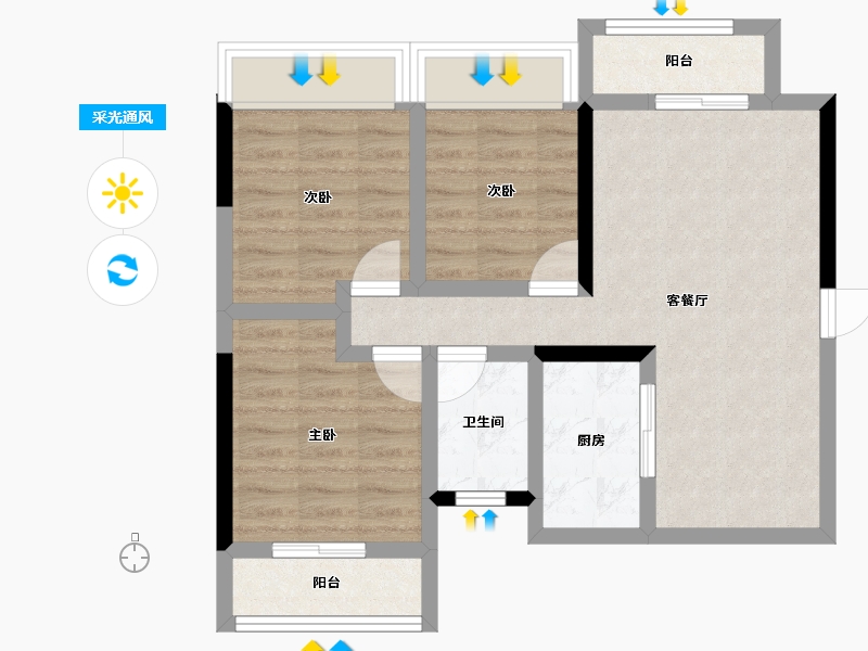 四川省-成都市-南山凌峯-65.01-户型库-采光通风