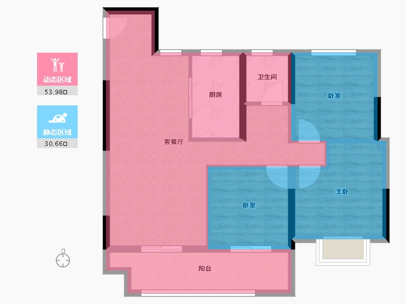 安徽省-合肥市-翡丽东方-75.47-户型库-动静分区