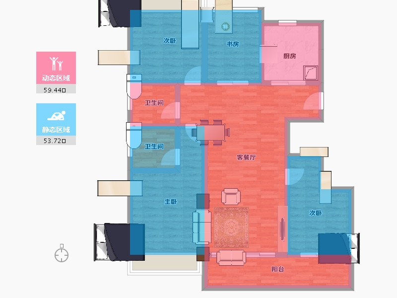 广东省-广州市-悦璟花园-100.00-户型库-动静分区