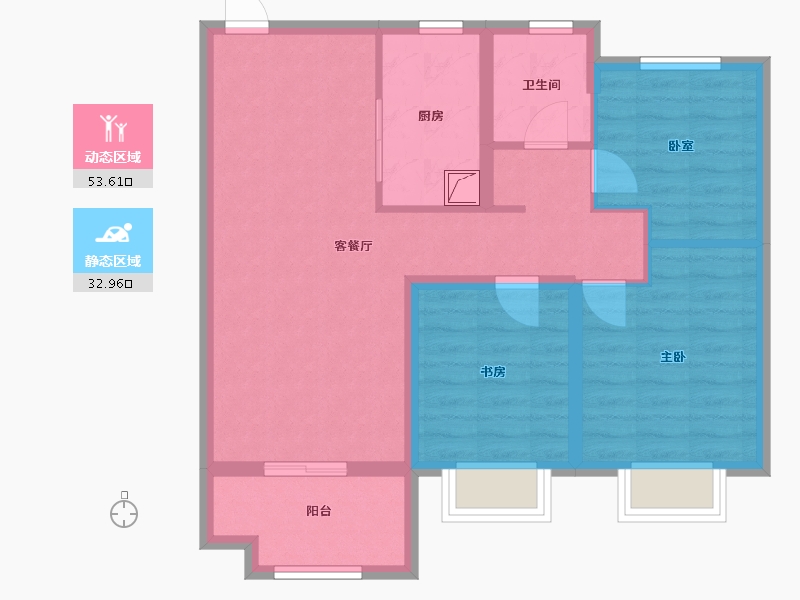 安徽省-合肥市-万科文一未来之光-76.80-户型库-动静分区