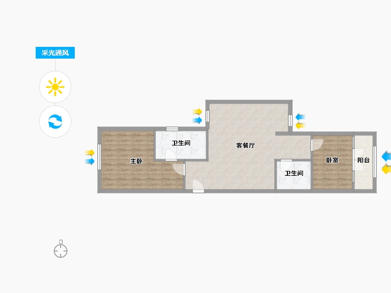 浙江省-嘉兴市-星海小镇-76.00-户型库-采光通风