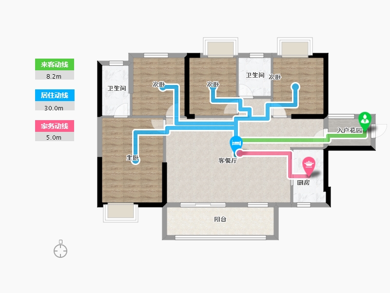 福建省-泉州市-百信御江帝景-104.80-户型库-动静线