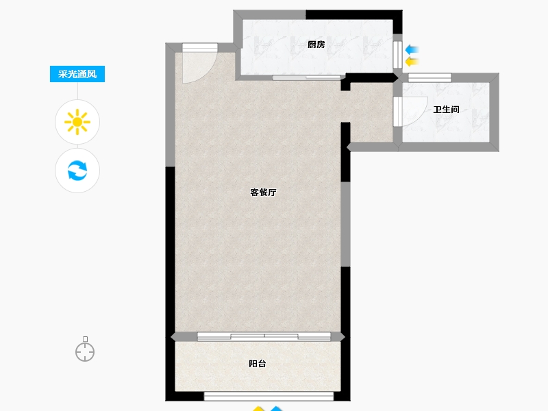 陕西省-西安市-群贤道九号-49.79-户型库-采光通风