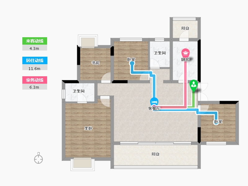 四川省-成都市-人居玺云府-108.00-户型库-动静线