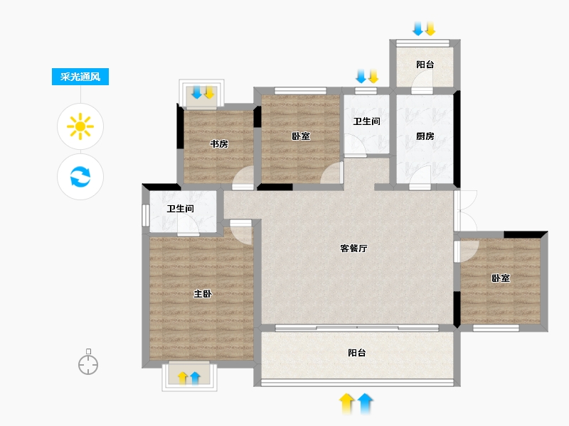 四川省-成都市-人居玺云府-108.00-户型库-采光通风