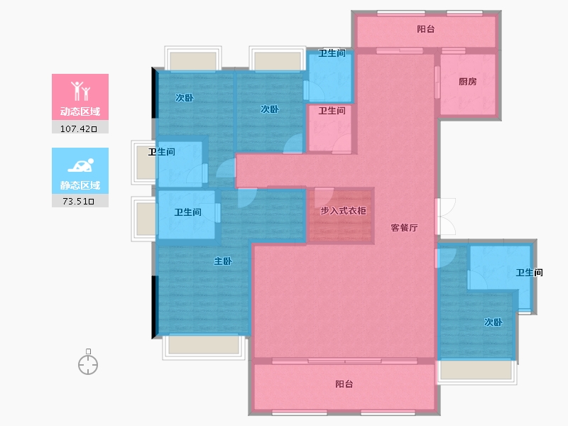 重庆-重庆市-阳光城哈罗小镇-162.69-户型库-动静分区