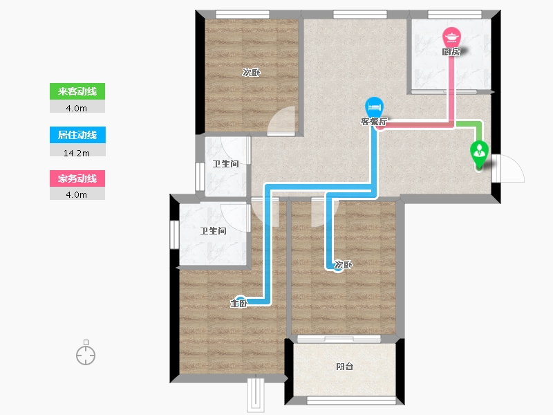 福建省-福州市-滨江时代-70.26-户型库-动静线