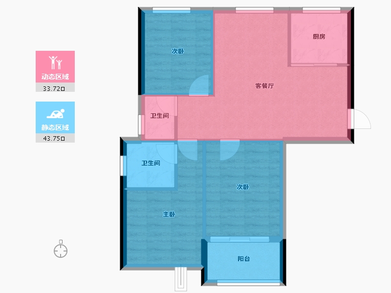 福建省-福州市-滨江时代-70.26-户型库-动静分区