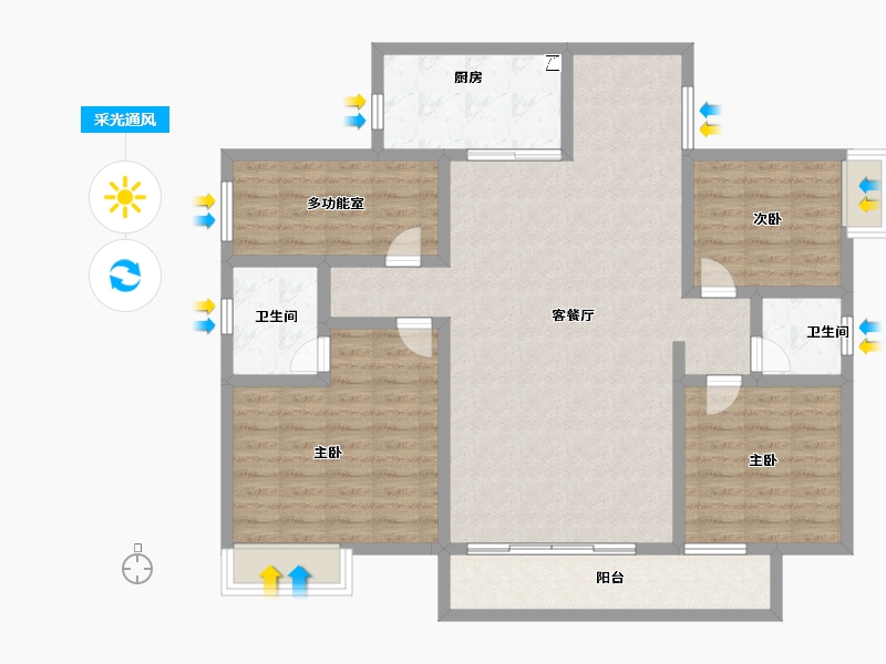 广东省-江门市-保利西海岸半岛-114.40-户型库-采光通风