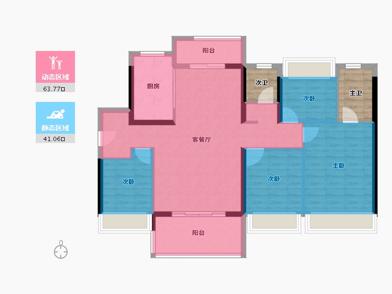 广东省-河源市-河源雅居乐美的源著-102.10-户型库-动静分区