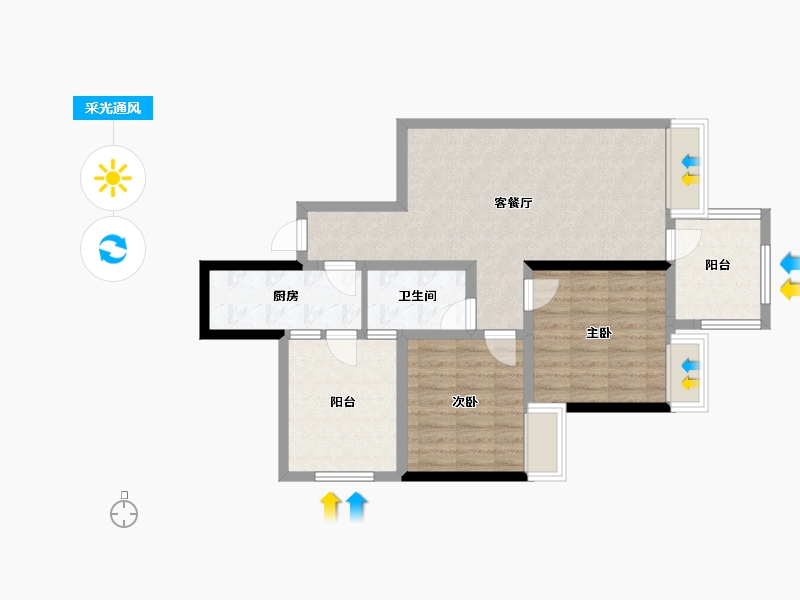 四川省-成都市-明城购物中心-74.38-户型库-采光通风