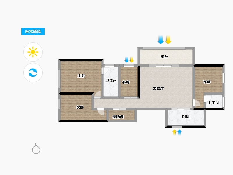 江西省-南昌市-洪大合悦滨江-114.68-户型库-采光通风