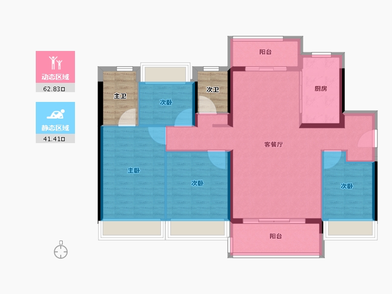 广东省-河源市-河源雅居乐美的源著-102.27-户型库-动静分区