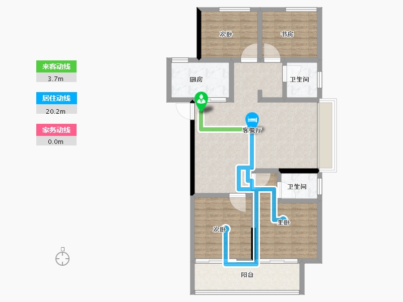 河南省-郑州市-润城东方·绿博福苑-104.01-户型库-动静线