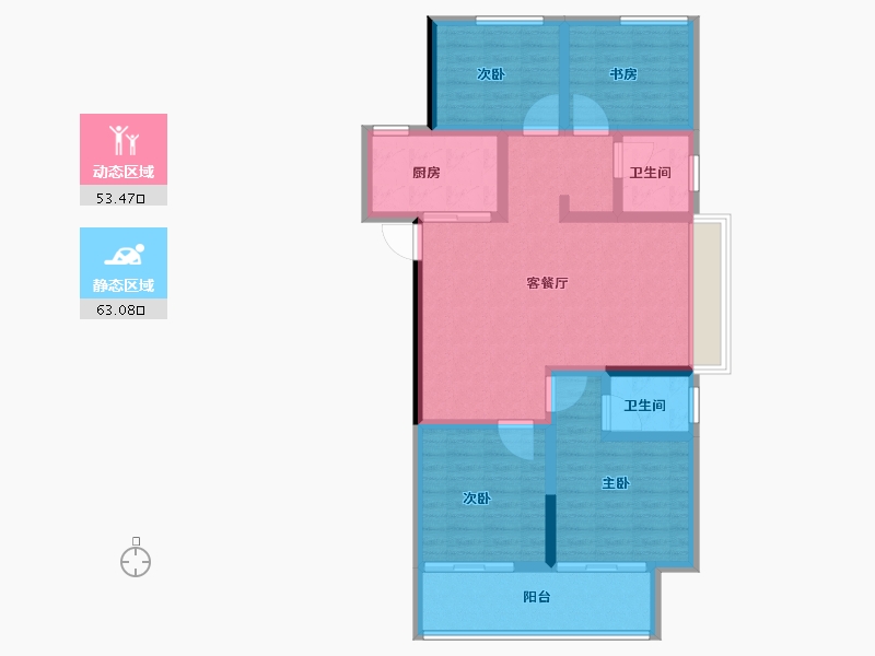 河南省-郑州市-润城东方·绿博福苑-104.01-户型库-动静分区