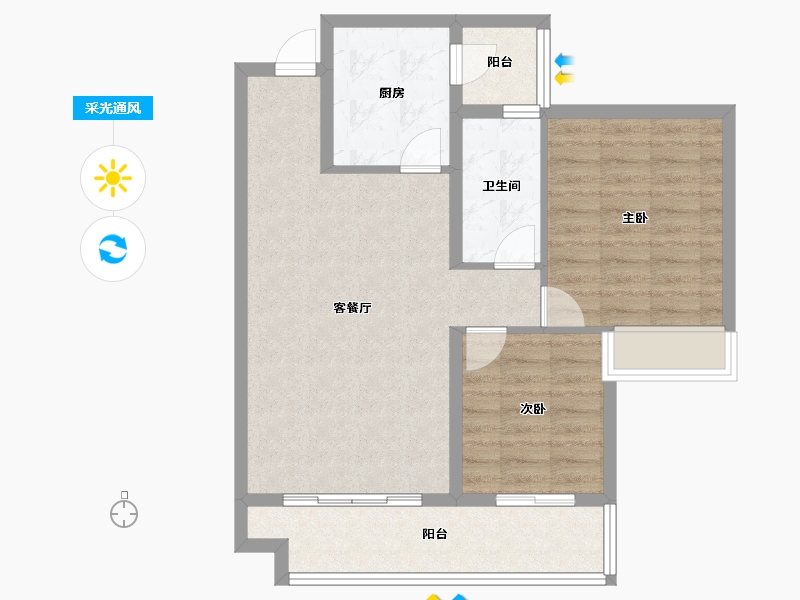 广西壮族自治区-河池市-峰景·学府壹號-74.40-户型库-采光通风