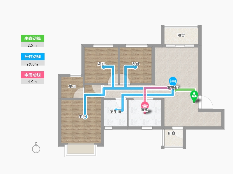 四川省-成都市-中梁御璟台-74.40-户型库-动静线