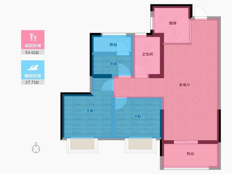 浙江省-绍兴市-元垄中南华著-68.19-户型库-动静分区