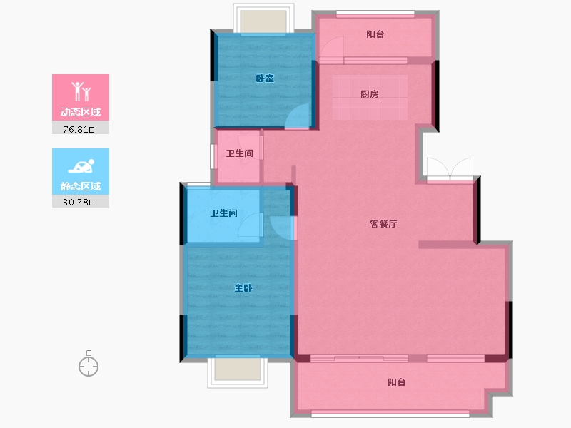 广西壮族自治区-桂林市-大龙湾-96.57-户型库-动静分区