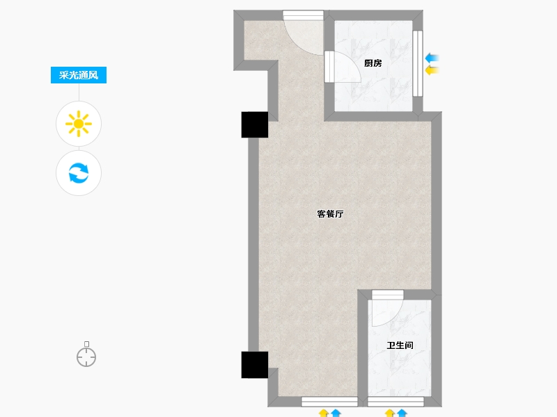 陕西省-西安市-温泉花园2期-37.23-户型库-采光通风