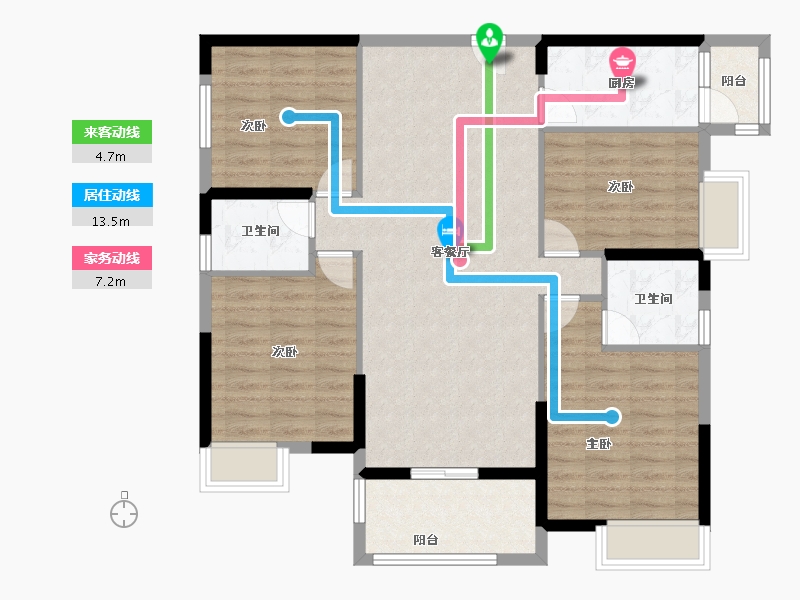 福建省-泉州市-百信御江帝景-102.40-户型库-动静线