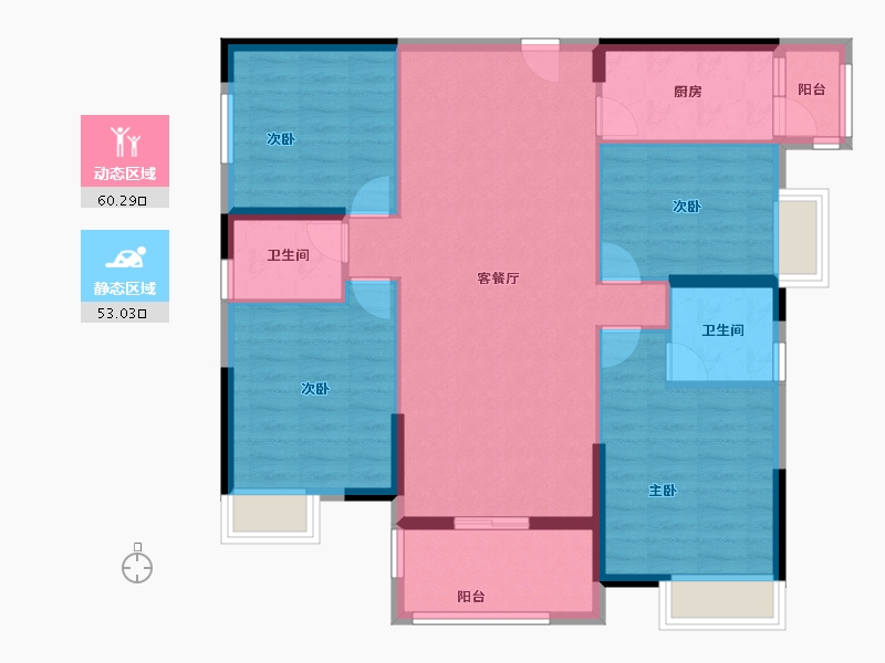 福建省-泉州市-百信御江帝景-102.40-户型库-动静分区