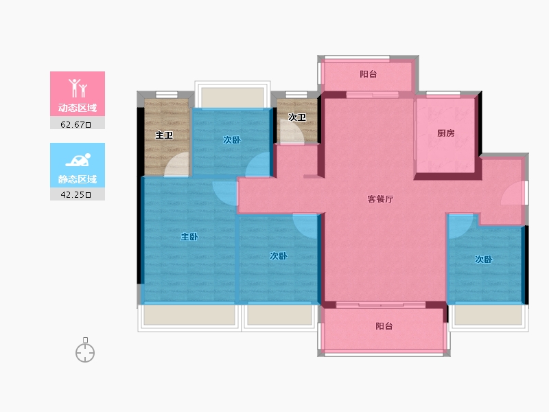 广东省-河源市-河源雅居乐美的源著-102.35-户型库-动静分区