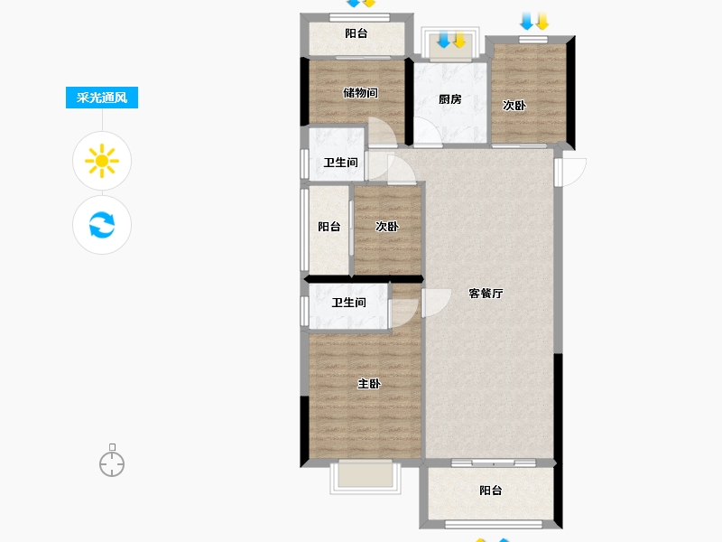 福建省-泉州市-晋兴学府-100.00-户型库-采光通风