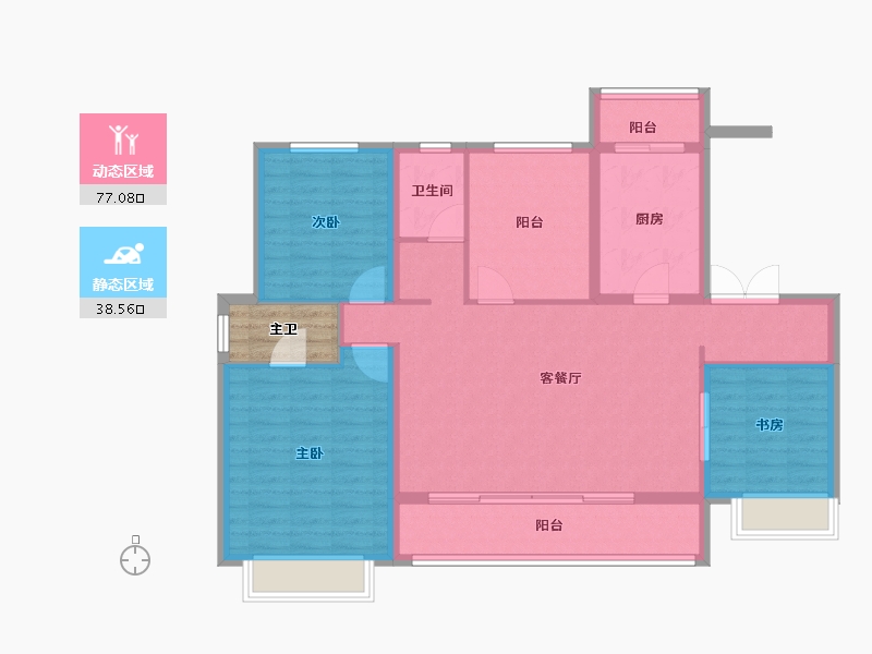 四川省-成都市-中梁御璟台-108.00-户型库-动静分区