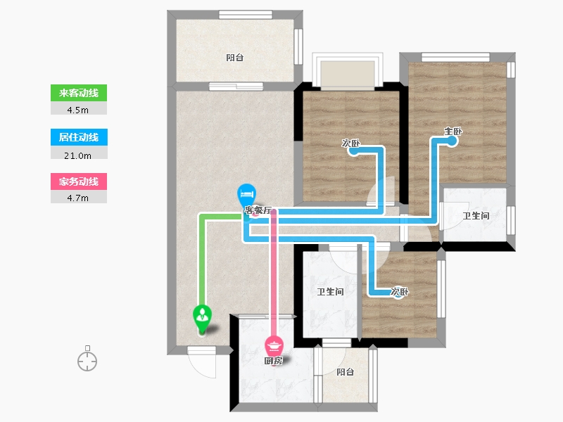 四川省-成都市-领地天府国际康城-70.07-户型库-动静线