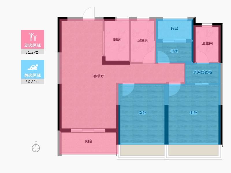 浙江省-温州市-招商德信·博悦湾-78.37-户型库-动静分区